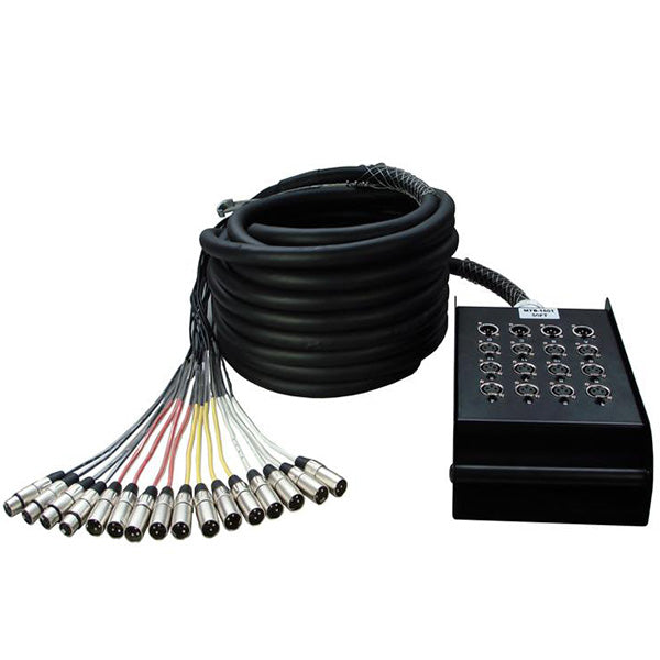 Kirlin MTB-1601 /BK 16 Channel 30 Meter Multi-track Cable XLR Male Female 16 In 16 Out Cable
