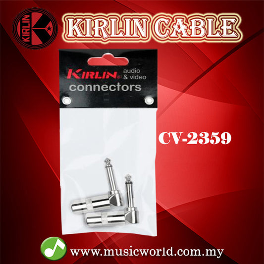 Kirlin CV-2359 1/4 Inch L Rt Angle Mono Plug Cable Contact Head Mono Jack Pairs