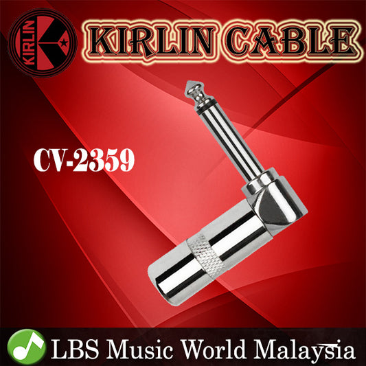 Kirlin CV-2359 1/4 Inch L Rt Angle Mono Plug Cable Contact Head Mono Jack Single