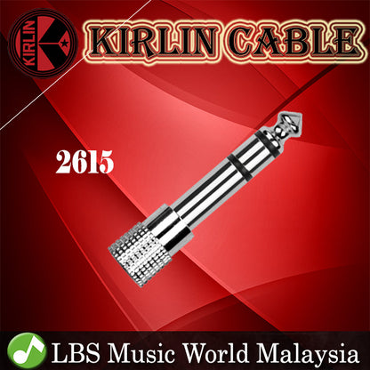 Kirlin 2615 Single Adapter 6.5mm to 3.5mm Stereo Adaptor Instrument Headphone Jack