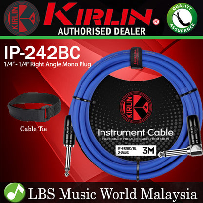 Kirlin Cable IP-242BC 3 Meter Mono Instrument Cable for Electric Acoustic Bass Guitar Speaker Amp Keyboard Drum Amplifier
