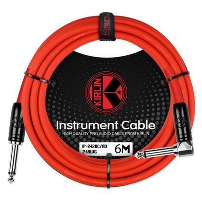 Kirlin Cable IP-242BC 6 Meter Mono Instrument Cable For Electric Acoustic Bass Guitar Speaker Amp Keyboard Drum Amplifier - Red