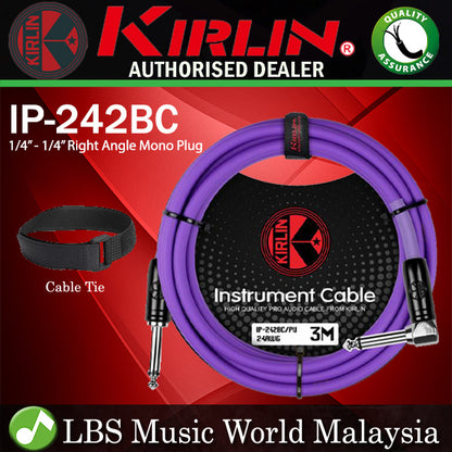 Kirlin Cable IP-242BC 3 Meter Mono Instrument Cable for Electric Acoustic Bass Guitar Speaker Amp Keyboard Drum Amplifier