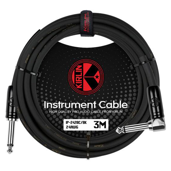 Kirlin Cable IP-242BC 3 Meter Mono Right Angle L Instrument Cable For Electric Acoustic Bass Guitar Speaker Amp Keyboard Drum Amplifier