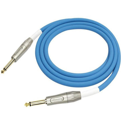 Kirlin BLI-201PFG /BE 3 Meter BlueLine Gold Plated Instrument Cable For Electric Acoustic Bass Guitar Speaker Amp Keyboard Drum Amplifier - Blue