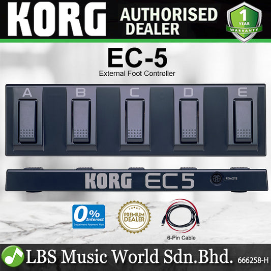 Korg EC-5  5 Switch External Foot Controller Multi Function Pedalboard for Korg Arranger Keyboards (EC5)