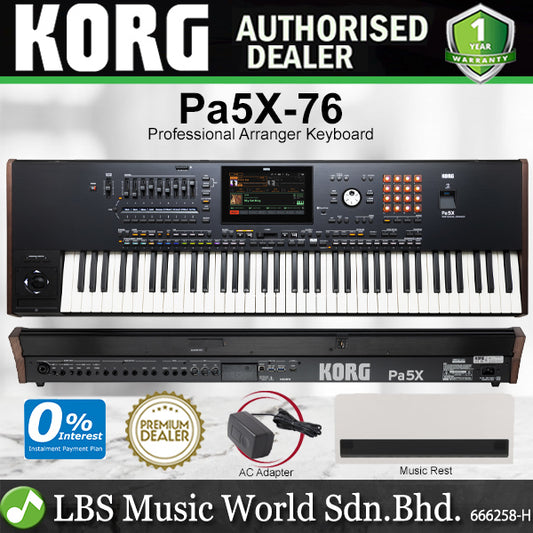 Korg Pa5X-76 76 Keys Professional Semi Weighted Keyboard Arranger with Aftertouch and Touch Screen (Pa5X)
