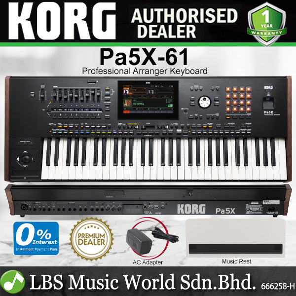 Korg Pa5X-61 61 Keys Professional Semi Weighted Keyboard Arranger with Aftertouch and Touch Screen (Pa5X)