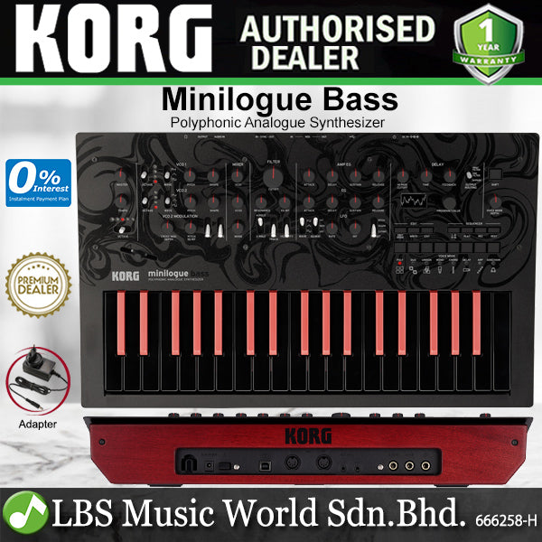 Korg Minilogue Bass Digital Polyphonic 4 Voice Analogue Slim Key Synthesizer