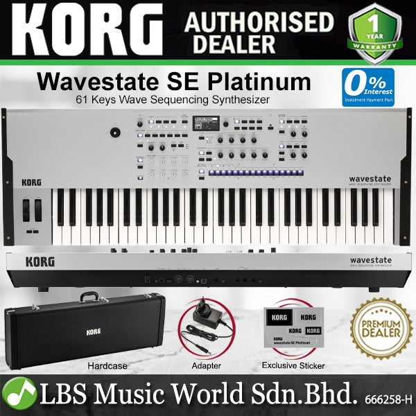 Korg Wavestate SE Platinum 61 Keys Wave Sequencing Synthesizer Music Workstation Portable Keyboard