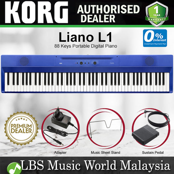 Korg Liano L1 88 Keys Portable Digital Piano with Music Stand and Pedal Switch (Liano L-1)