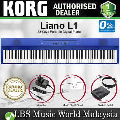 Korg Liano L1 88 Keys Portable Digital Piano with Music Stand and Pedal Switch (Liano L-1)