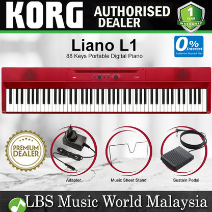 Korg Liano L1 88 Keys Portable Digital Piano with Music Stand and Pedal Switch (Liano L-1)