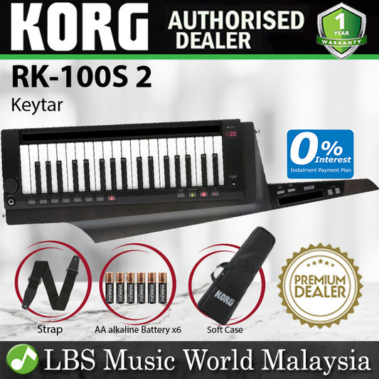Korg RK-100S 2 37 Key Keytar Multiple Modelling Synthesizer Black (RK100S2)