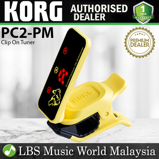 Korg PC2-PM Pitchclip 2 Clip On Tuner for Music Intrument Guitar Pokemon Pikachu (PC2 PM)
