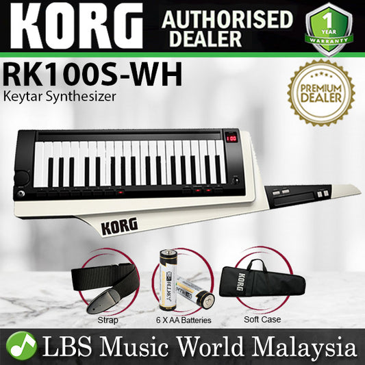 Korg RK-100S 37 Key Built In Analog Modelling Lighweight Synthesizer Keytar White (RK100S RK 100S)