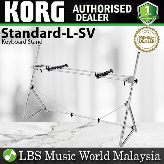 Korg Standard-L-SV Sequenz Lightweight Durable Large Keyboard Stand for 88 Key Silver (Standard L SV)