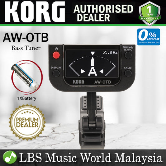 Korg AW-OTB Clip On Monophonic Headstock Bass Tuner with 11 Tuning Animations (AW OTB)