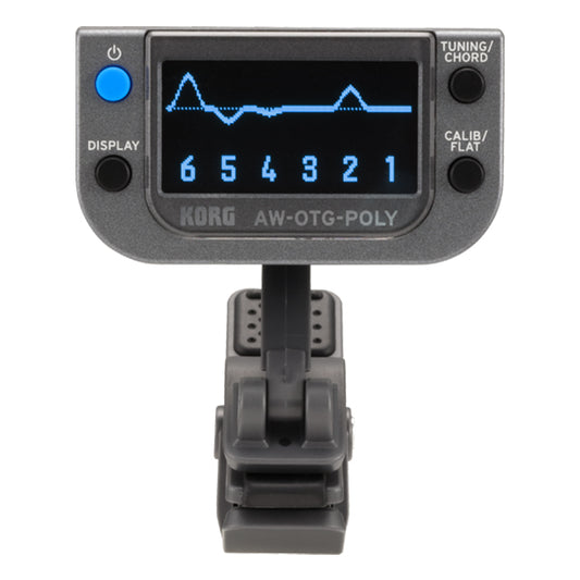 Korg AW-OTG-POLY Polyphonic Clip On Guitar Tuner Black (AWPOLY AW OTG POLY)