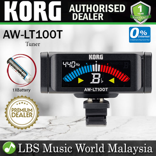 Korg AW-LT100T Clip On Guitar Tuner Black (AW LT100T)