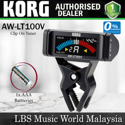 Korg AW-LT100V Clip On Tuner for Ochestral Instrument Trumpet Trombone Violin Viola  (AW LT100V)