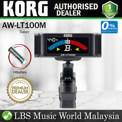 Korg AW-LT100M Clip On Orchestral Tuner for Sax Oboe Clarinet Cello Tuba (AW LT100M)