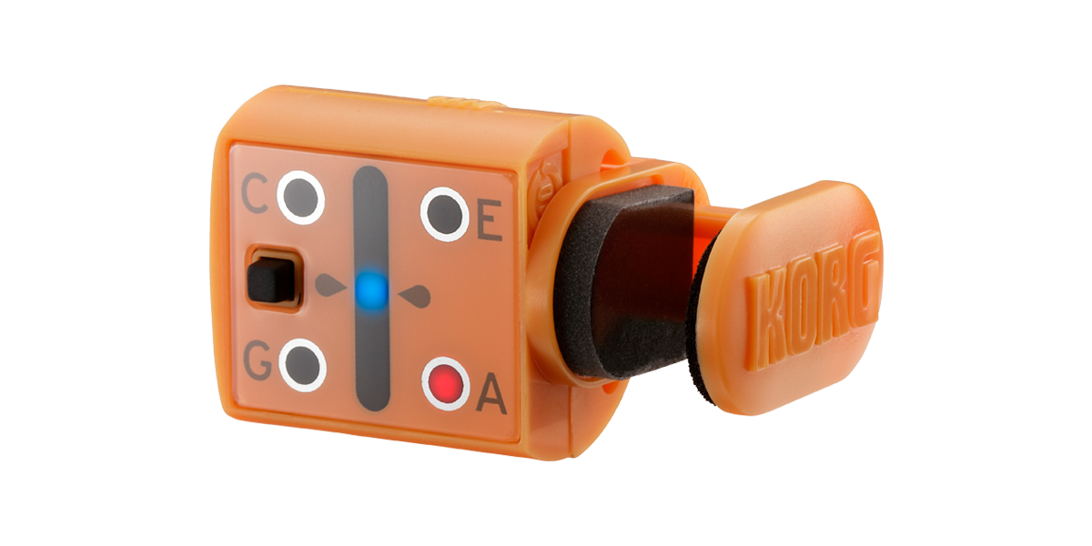 Korg MiniPitch Compact Miniature Clip On Ukulele Tuner with LED Display Orange (Mini Pitch)