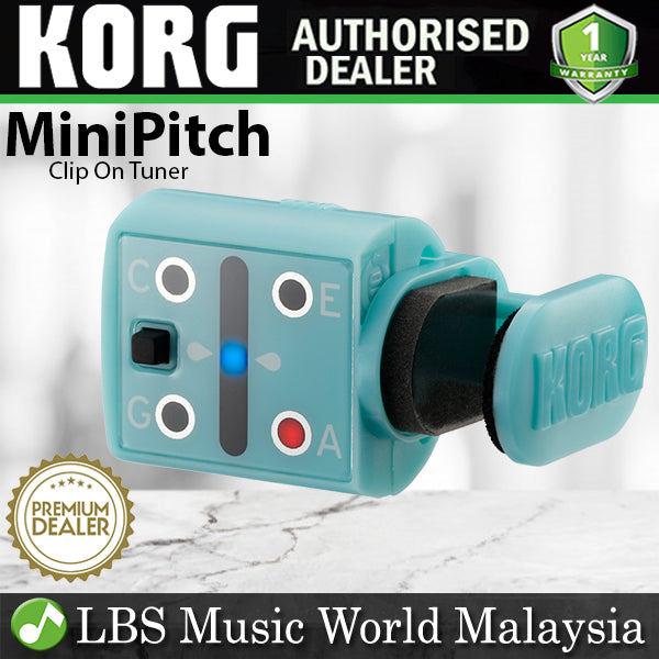 Korg MiniPitch Compact Miniature Clip On Ukulele Tuner with LED Display Ocean Blue (Mini Pitch)