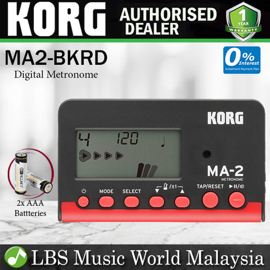 Korg MA2-BKRD LCD Pocket Digital Metronome Black and Red (MA2BKRD MA2 BKRD)