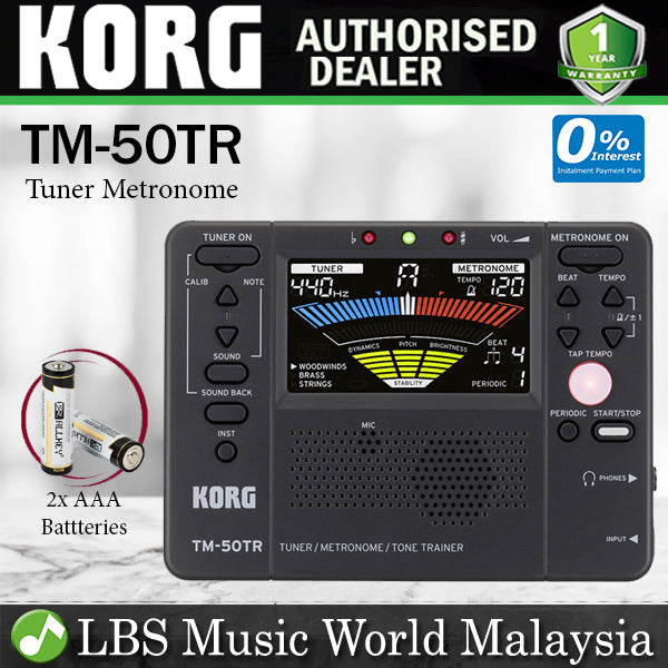 Korg TM-50TR Tuner Metronome Tone Trainer Black (TM50TR TM50 TR)