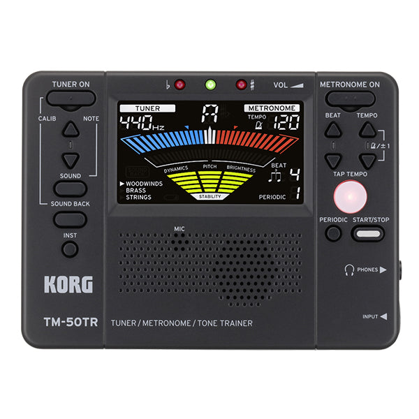 Korg TM-50TR Tuner Metronome Tone Trainer Black (TM50TR TM50 TR)