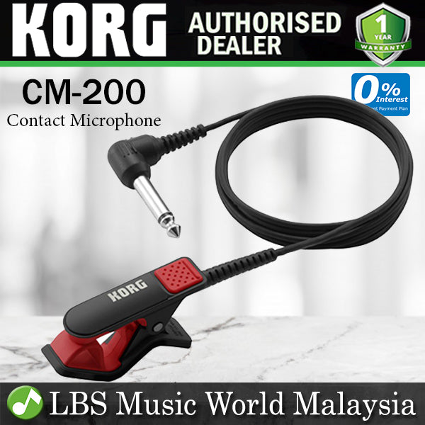 [Discontinued] Korg CM-200 Contact Microphone for Brass Instrument Violin  Guitar Ukulele Black and Red (CM200)