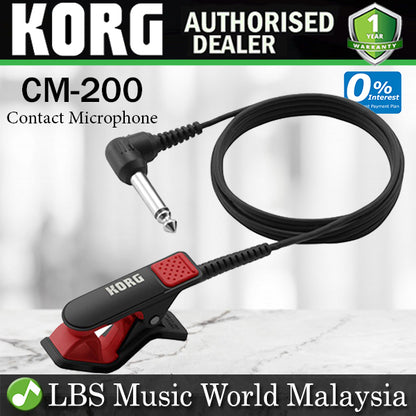 [Discontinued] Korg CM-200 Contact Microphone for Brass Instrument Violin  Guitar Ukulele Black and Red (CM200)
