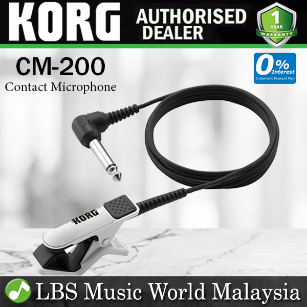 [Discontinued] Korg CM-200 Contact Microphone for Brass Instrument Violin Guitar and Ukulele White (CM200)