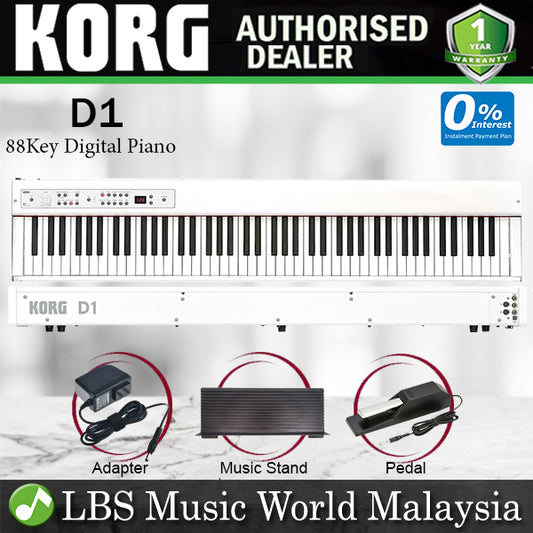 Korg D1 88 Key Digital Piano with MIDI Controller and Onborad Effect White (D1)