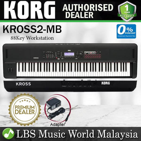 Korg KROSS2 88 MB 88 Key Synthesizer Workstation Super Matte Black with MIDI Sequencer