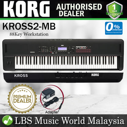Korg KROSS2 88 MB 88 Key Synthesizer Workstation Super Matte Black with MIDI Sequencer