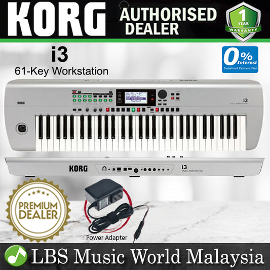 Korg i3 61 Key Workstation Keyboard with Onboard Sequencer and Effect Matte Silver