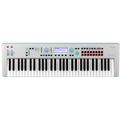 Korg Kross 2 EX 61 Key GB Gray Blue Music Workstation Portable Keyboard (Kross2 KrossEx)