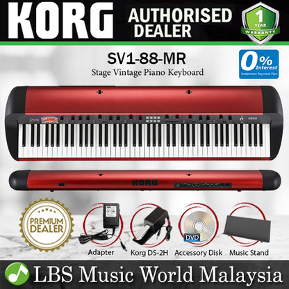 [Discontinued] Korg SV-1 88 Key MR Metallic Red Stage Vintage Piano With Amp and Effect (SV1SV 1)