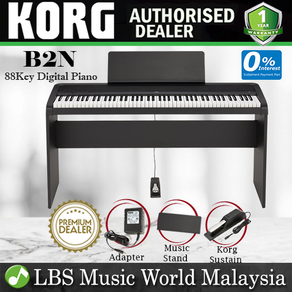 [Not Available] Korg B2N 88 Key Digital Piano With STB1 Piano Stand With Natural Touch Black (B2-N B2 N)
