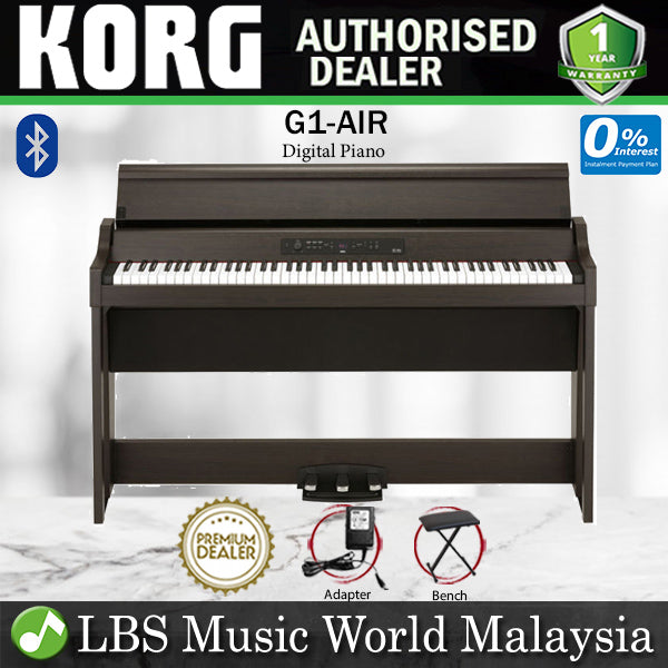 Korg G1 Air 88 Keys Digital Home Piano with Bluetooth - Brown (G-1)