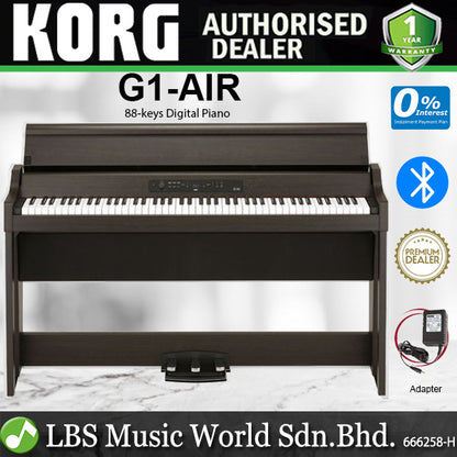 Korg G1 Air 88 Keys Digital Home Piano with Bluetooth - Brown (G-1)