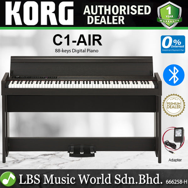 Korg C1 Air 88 Keys Digital Piano with Bluetooth Brown (C-1)