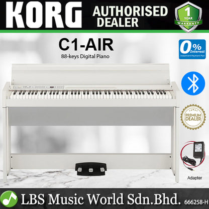 Korg C1 Air 88 Keys Digital Piano with Bluetooth White (C-1)