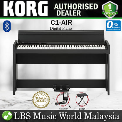 Korg C1 Air 88 Keys Digital Piano with Bluetooth Black (C-1)