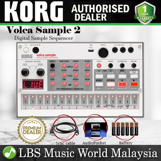 Korg Volca Sample 2 USB Digital Sample Sequencer with 100 Onboard Sounds , Drum machine and Midi (Version 2)