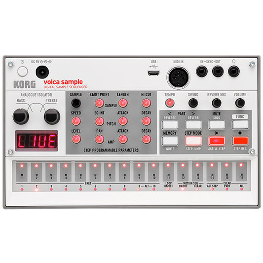 Korg Volca Sample 2 USB Digital Sample Sequencer with 100 Onboard Sounds , Drum machine and Midi (Version 2)