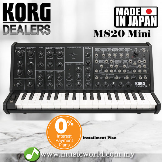 Korg MS-20 Mini Synthesizer Keyboard Piano Semi-modular Analog Black (MS20)