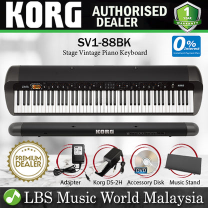 [Discontinued] Korg SV-1 88 Stage Vintage Piano Keyboard Piano Black (SV1)